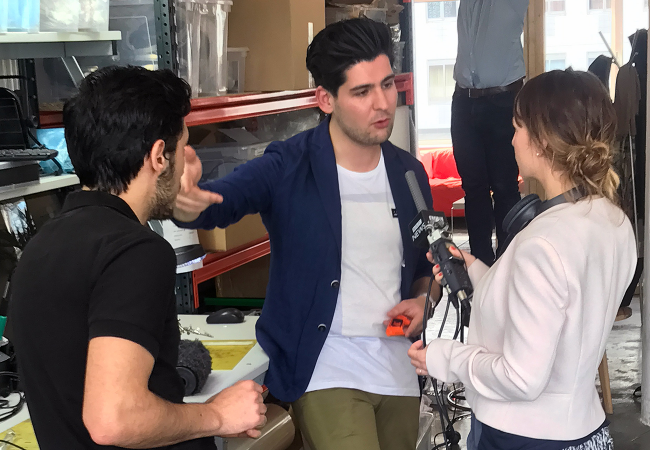 Nick Kiran (TWTG) talking to Anna Holligan (BBC)